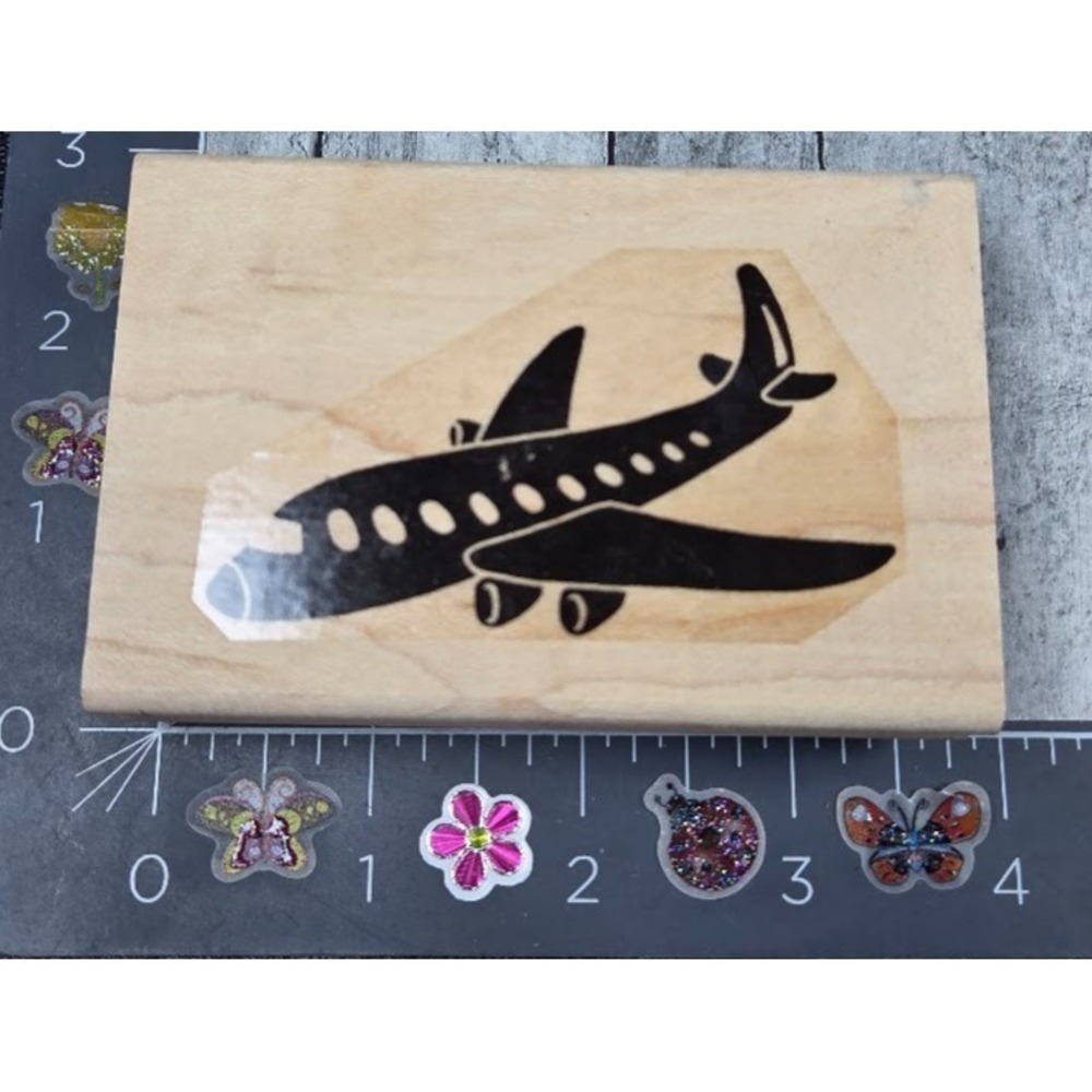 Stampin' Up! Airplane Silhouette Jet Rubber Stamp Wood #C99